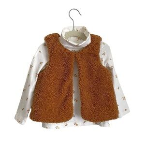 Rachel Zoe Toddler Girls Floral Print Turtleneck & Vest Set 2T